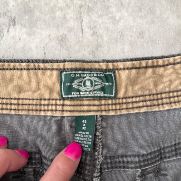 G.H.Bass&Co Gray Soft Stretch Canvas Men’s Pants Size Fit 42x32 Work - Picture 3 of 5